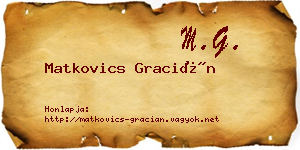 Matkovics Gracián névjegykártya
